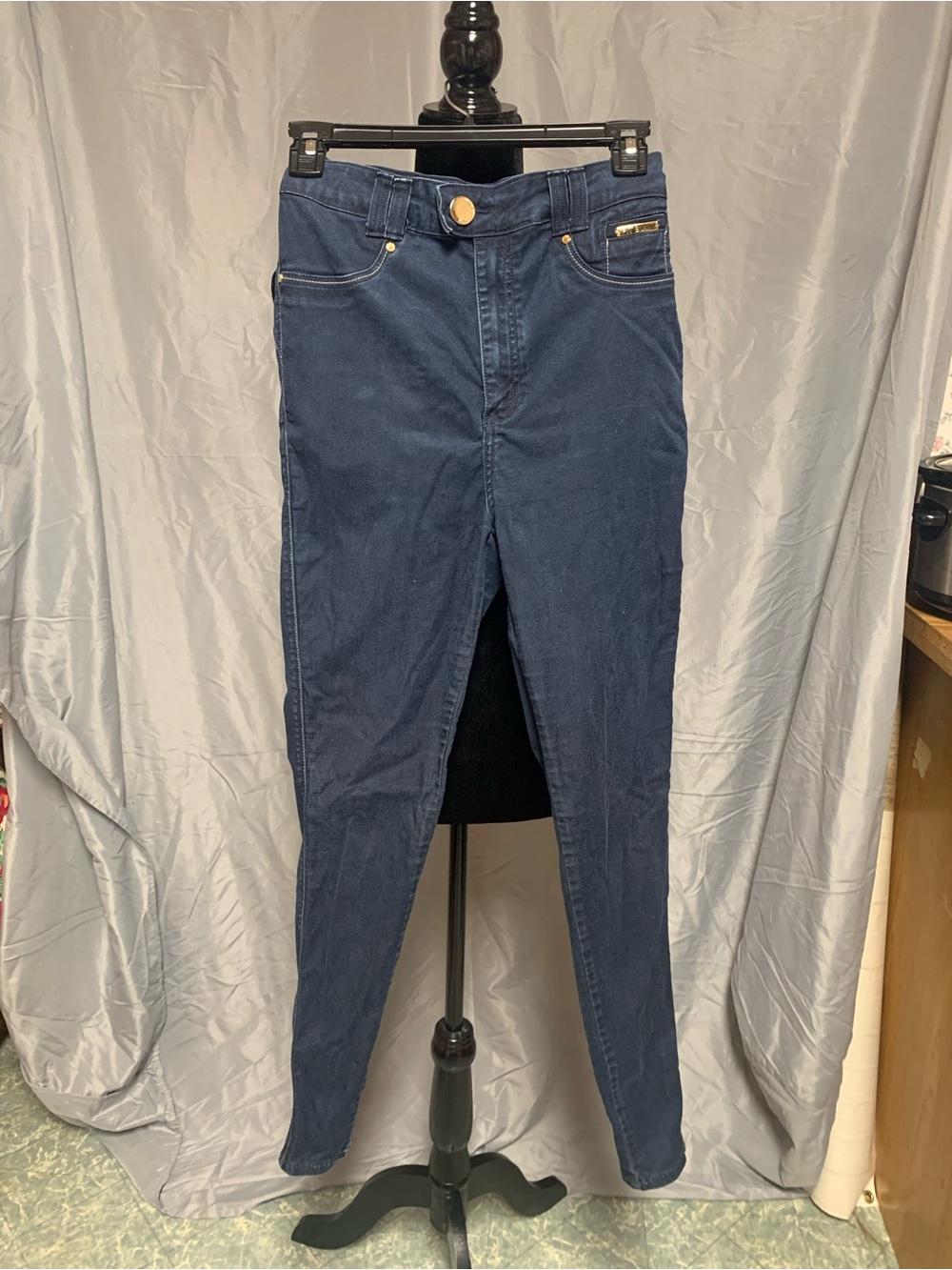 High-Rise Dark Blue Skinny Jeans